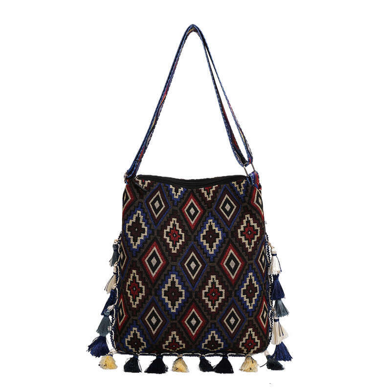 Large Capacity Bohemian Tassel 2024 New Ethnic Style Handbag Tote Ins Shoulder Crossbody Bag