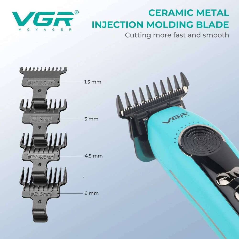 VGR Professional 9000 RPM Barber Clippers Electric Hair Cutting Hine LED Display Trimmer For Man V-299