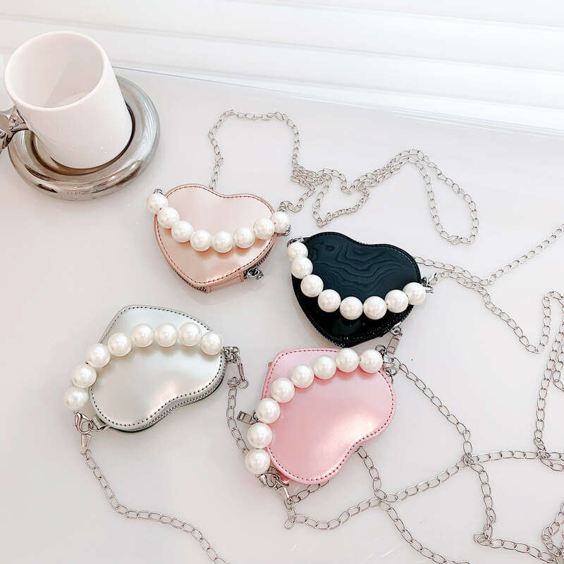 Women's New Korean Style Heart Mini Pearl Handbag Shoulder Crossbody Bag Lipstick Coin Purse