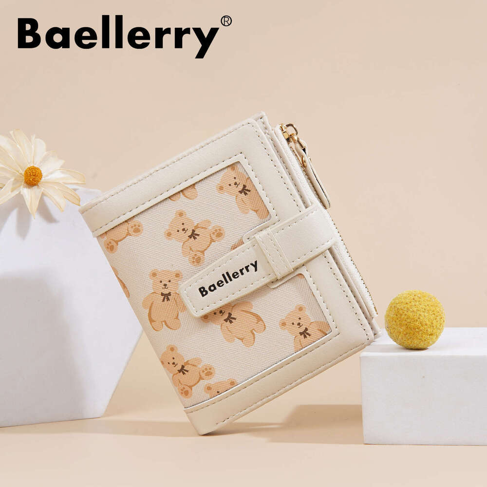 New Women's Short Baellerry Cartoon Bear Drawstring Coin Purse Mini Wallet