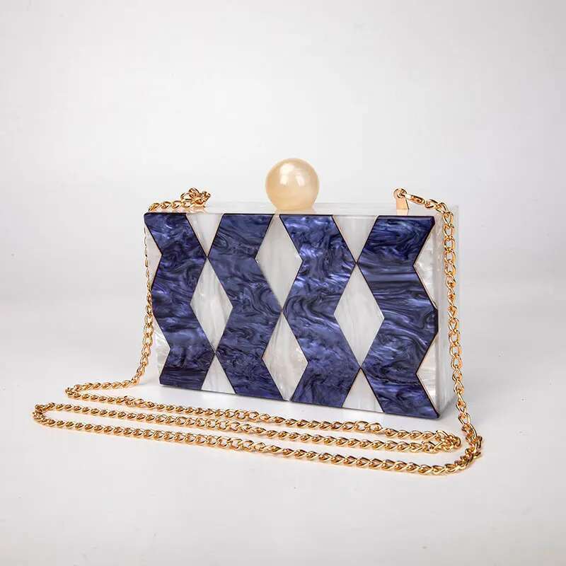 Designer Handbag Acrylic Clutch Purse Brand Cosmetic Evening Bag Party Prom Mini Wallet Patchwork Shoulder Crossbody Bags