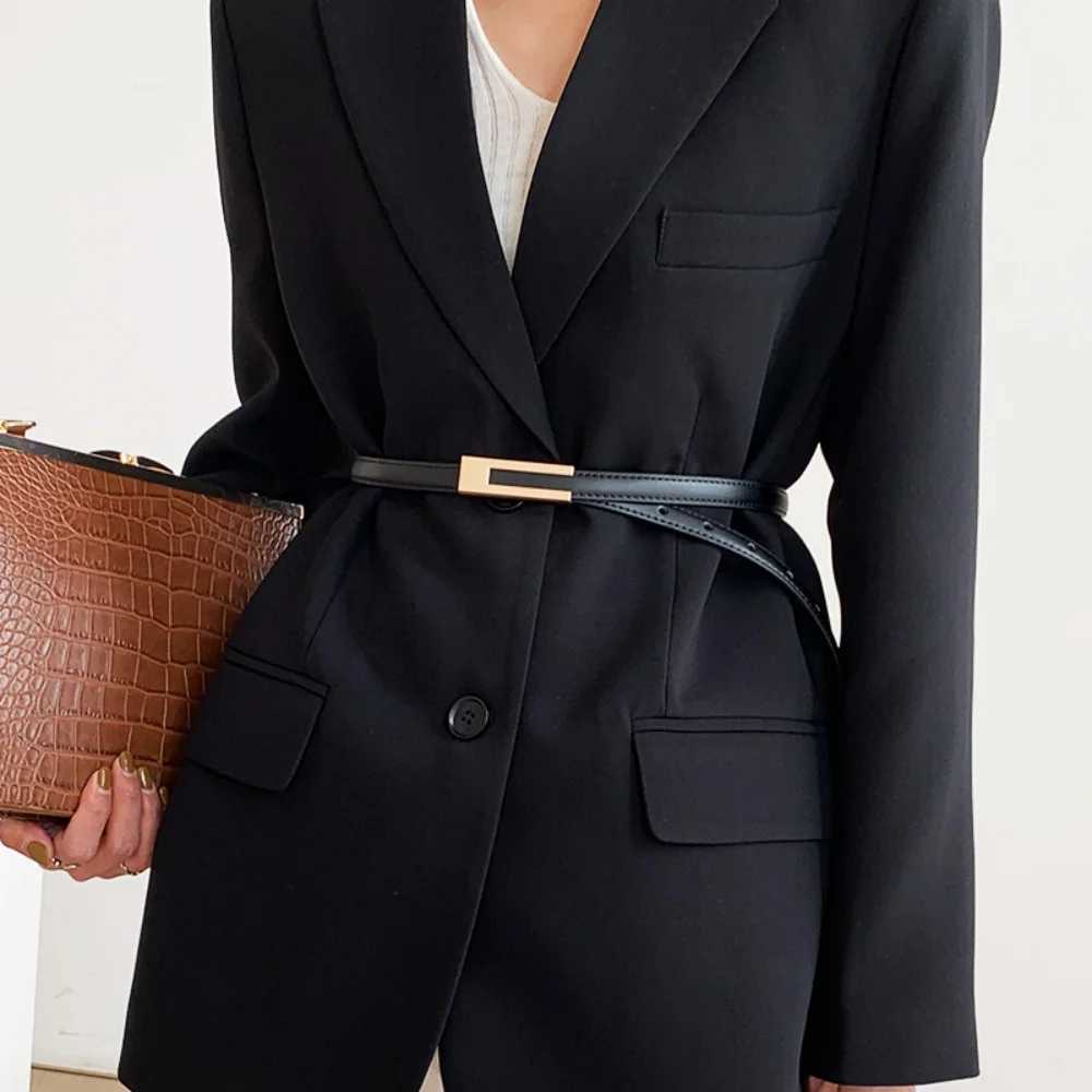 HOT Luxury Gold Silver Buckle PU Leather Belt for Women Jeans Dress Decoration Waistband Fashion Casual Metal Black Waist Belt 2024 W250604