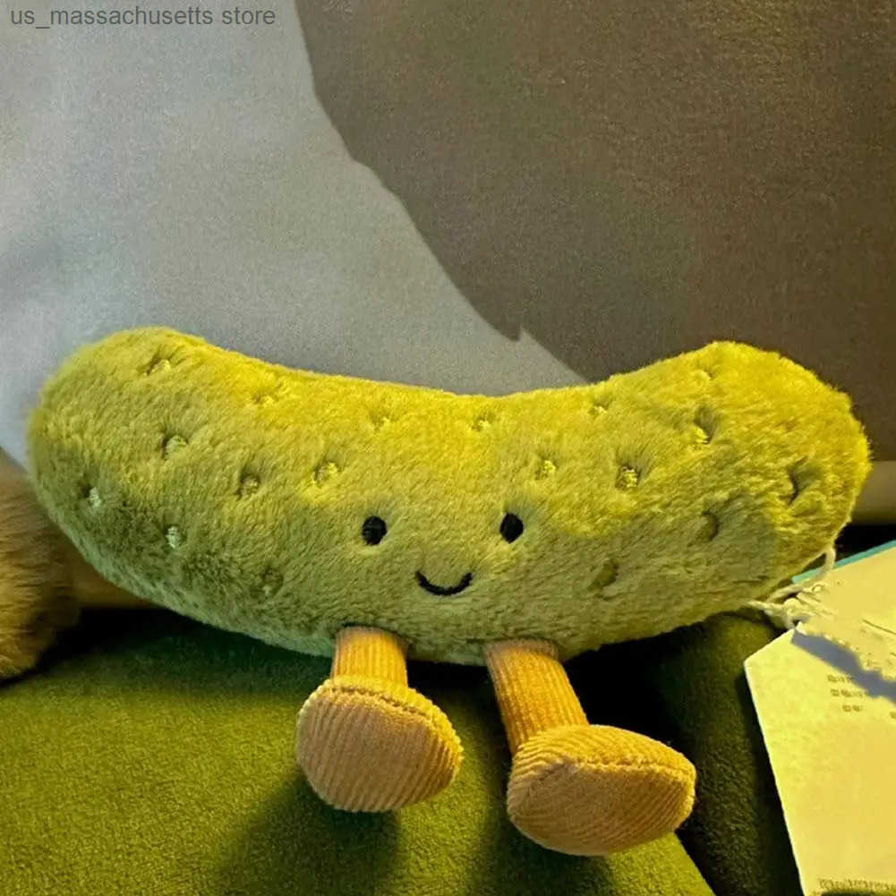 Creative Pickled Cucumber Shaped Plush Toys Super Cute Simulated Cucumber Doll Sofa Home Bedside Pillow Trendy Play Ornaments y250604EHLN