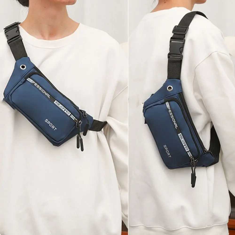 Wear-resistant Oxford Running Waist Bag Multiple Pockets Business Phone Bag Large Capacity Storage Sport Waist Pack Men W250604