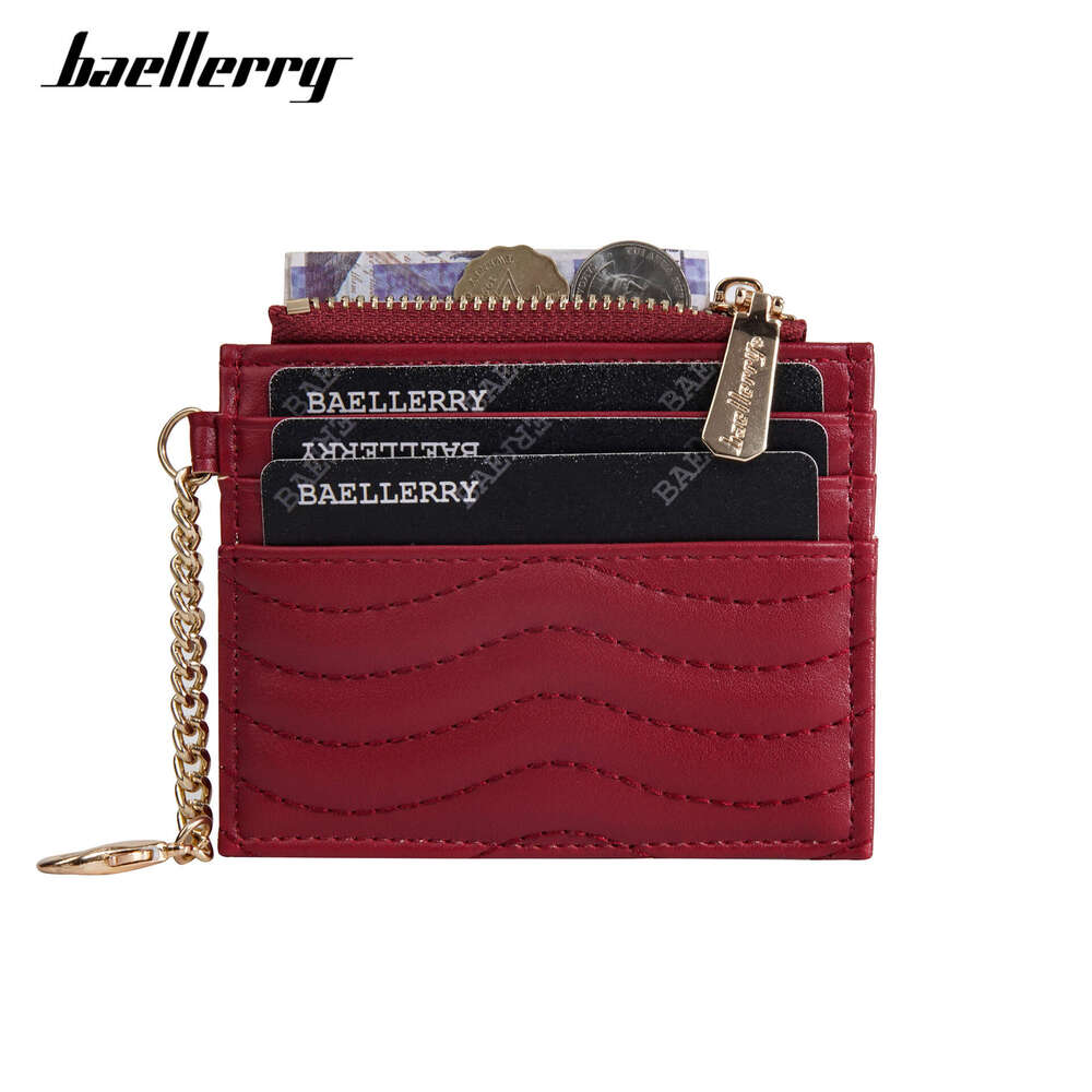 New Women's Card Holder Baellerry Quilted Multi-Card Slot Chain Mini Compact Coin Purse