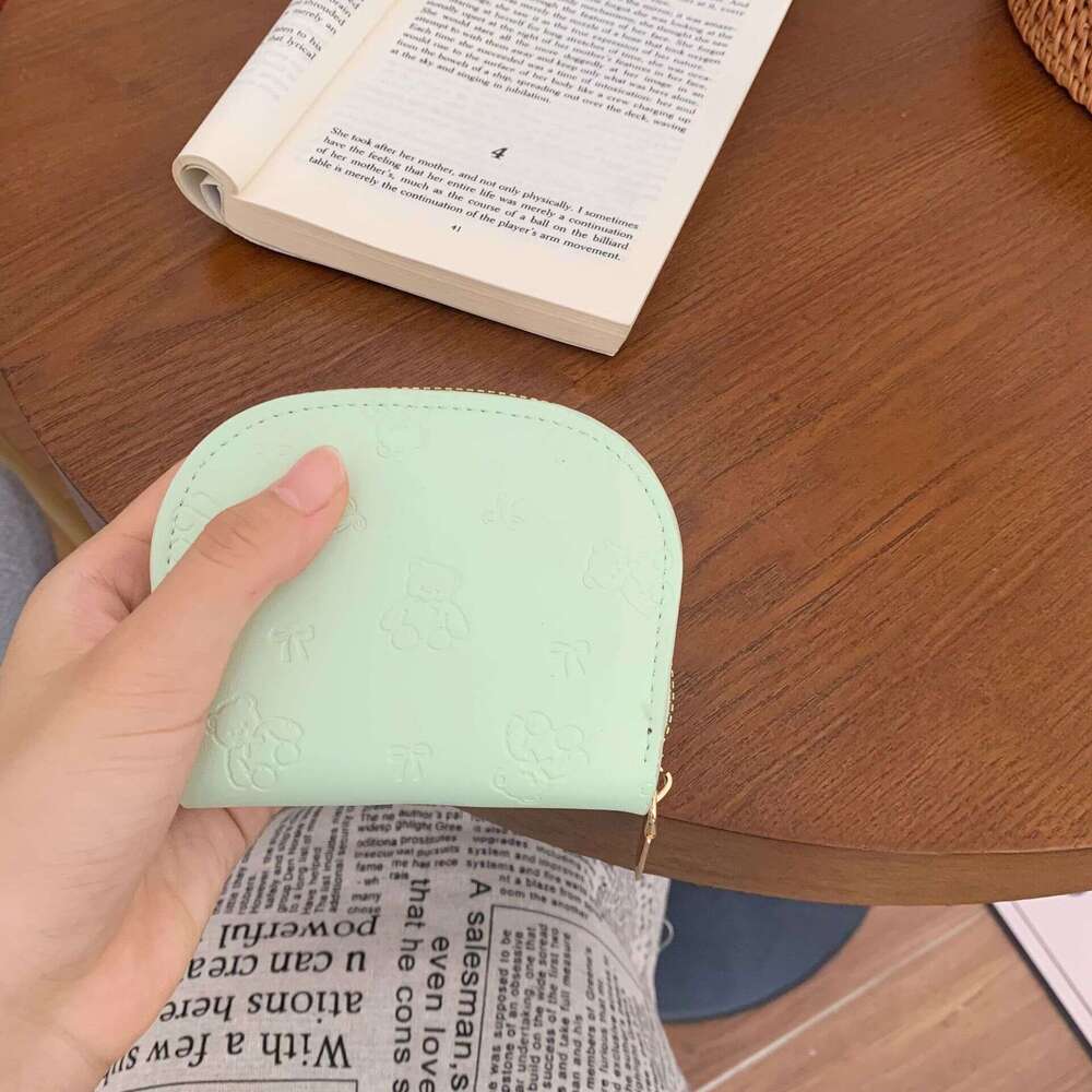 New Cartoon Short Coin Purse Cute Student Simple Embossed Niche Design Holder Women Multi-Card Slot Card Bag