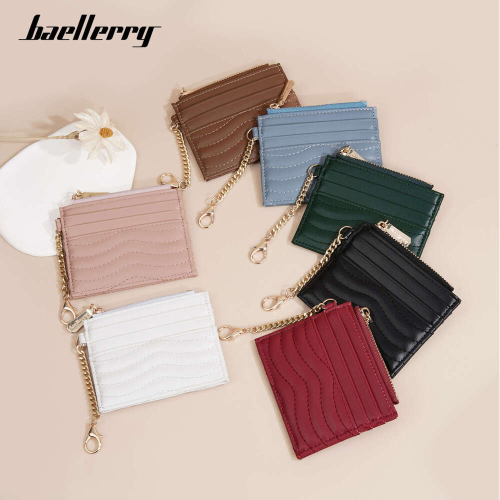 New Women's Card Holder Baellerry Quilted Multi-Card Slot Chain Mini Compact Coin Purse