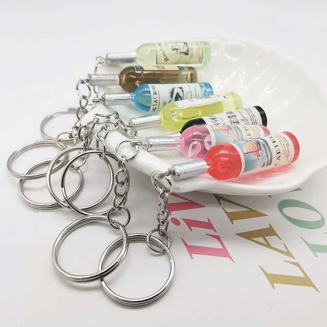 Creative Wine Bottle Keychain Pendant Wine Bottle Keychain Bag Decoration Craft Gift Keychain Car Gifts for Women M250604