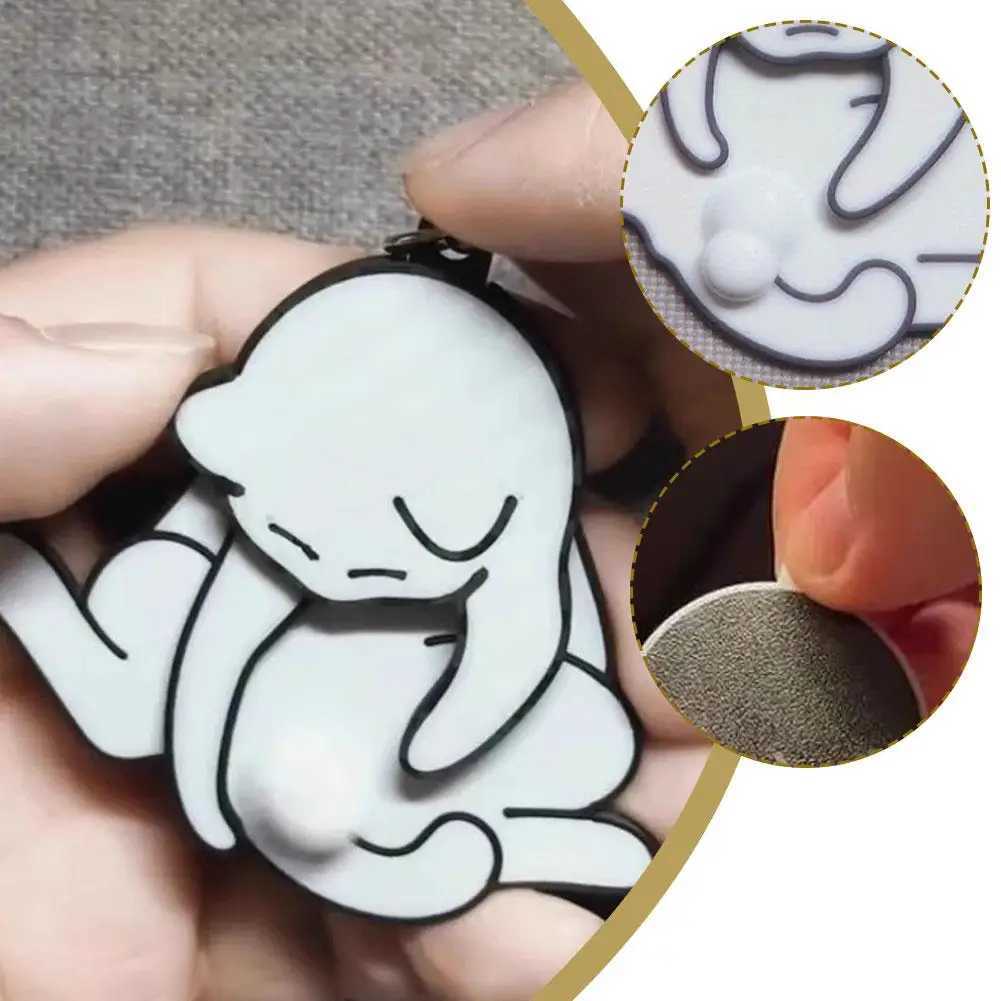 1PC Black Cat Keychain Cute Kawaii KeyRing Novelty White Cats Play Balls Keychain M250604