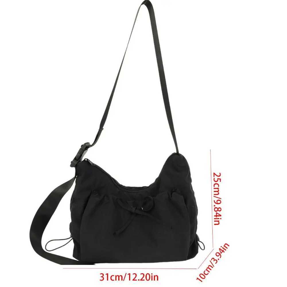 Sweet Korean Style Nylon Shoulder Bag Pleated Oxford Cloth Bow Crossbody Bag Tote Bag Handbag Drawstring Bag for Girls XJ250604