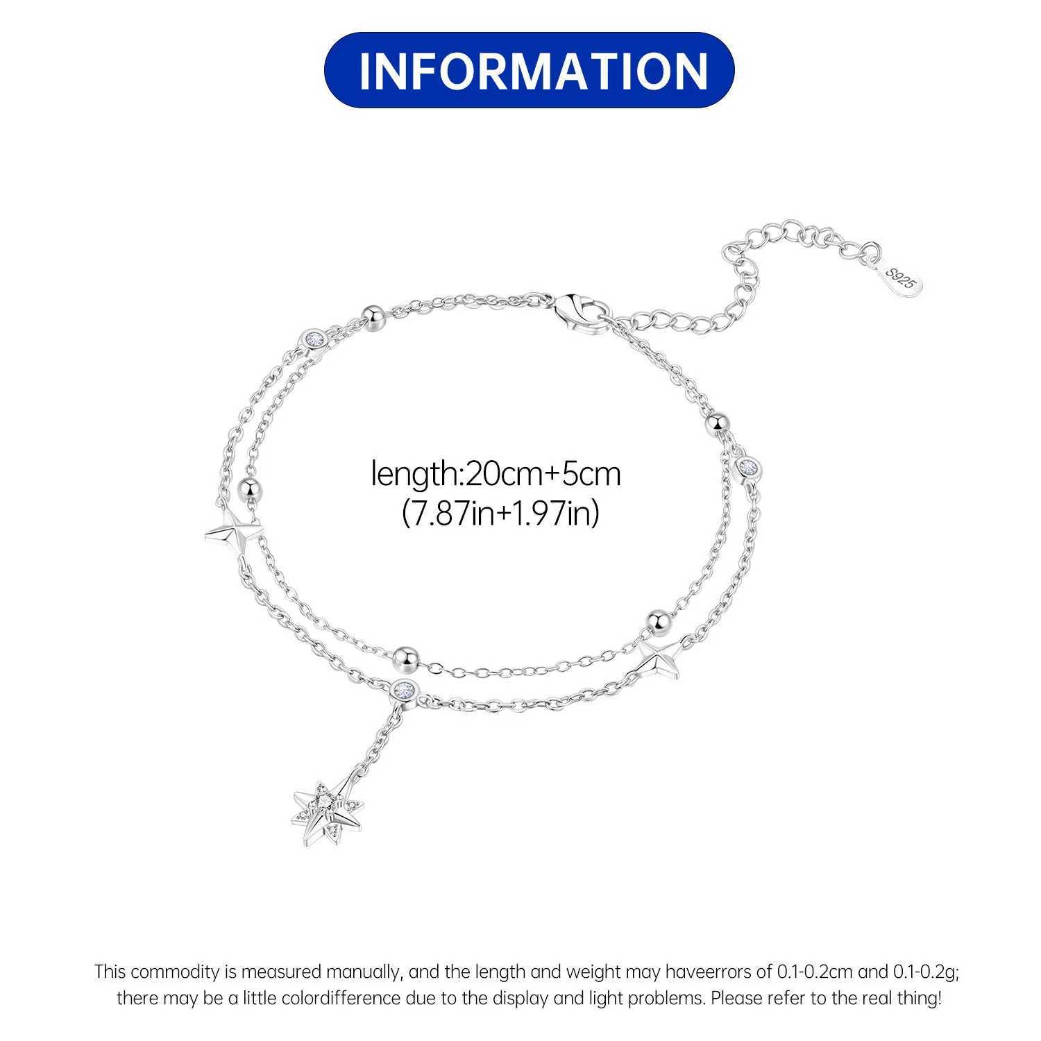 CYCUFF 925 Sterling Silver Sparkling Double-Layer Astral Anklet Zircon Jewelry Anklets Original Party DIY Women Gift Trend 2025 W250604
