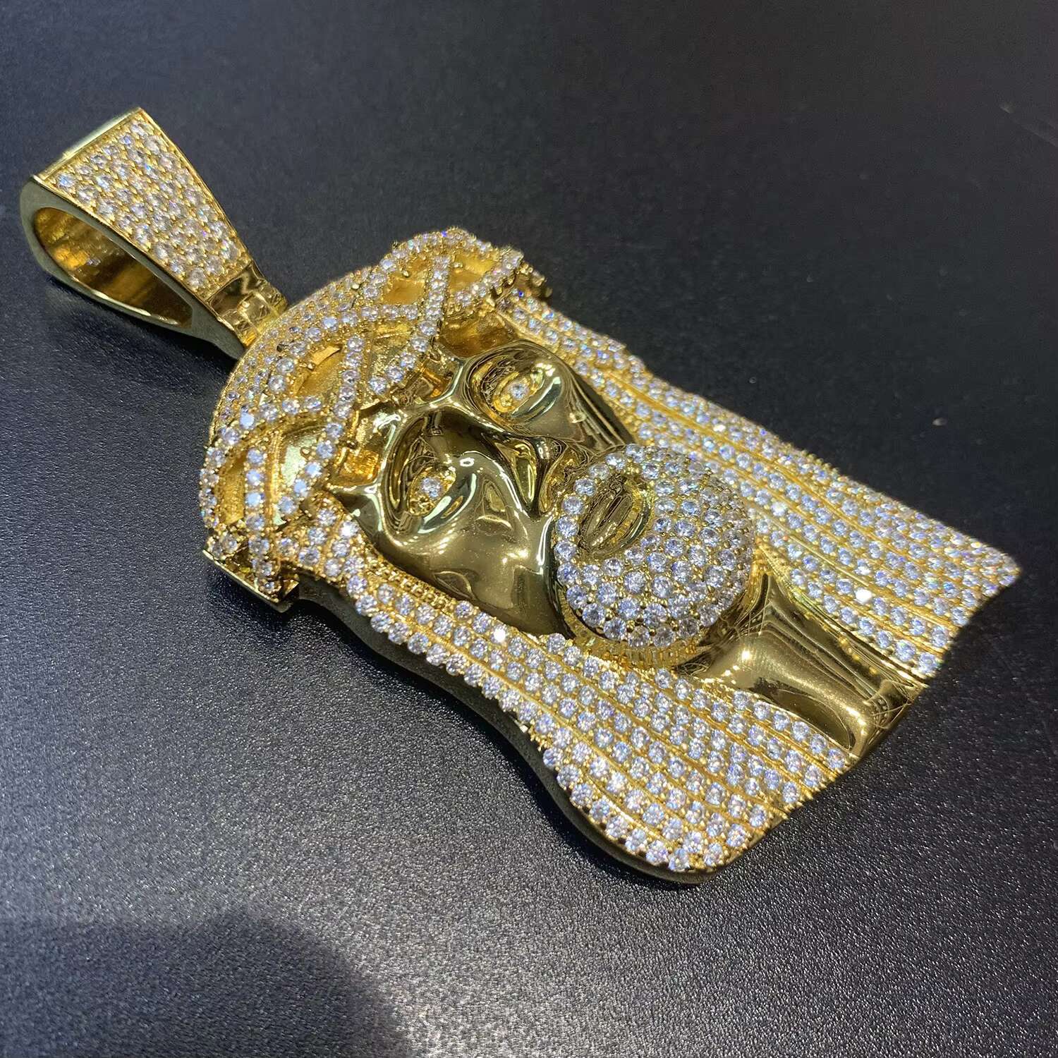 Cities Jewelry Hip Hop 3D Jesus Face Piece 925 Sterling Silver Iced Out VVS Moissanite Jesus Pendant