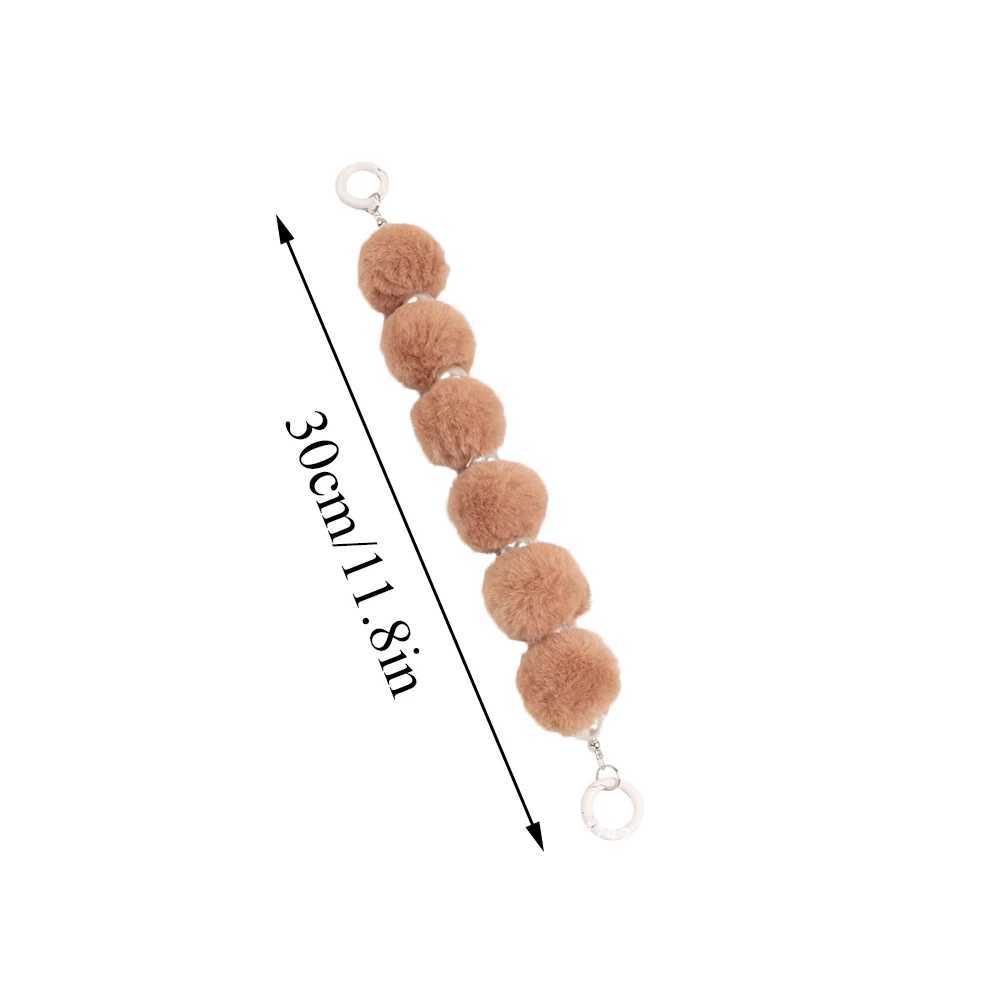 Colorful Hairball Phone Strap Wrist Strap Sweet Plush Anti Lose Sling Bag Pendant Chain With Imitate Pearl Mobile Phone Lanyard W250604