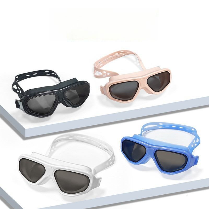 UV Protection Anti-Glare Large Frame Anti-Fog Waterproof Swimming Goggles and Swim Cap Set