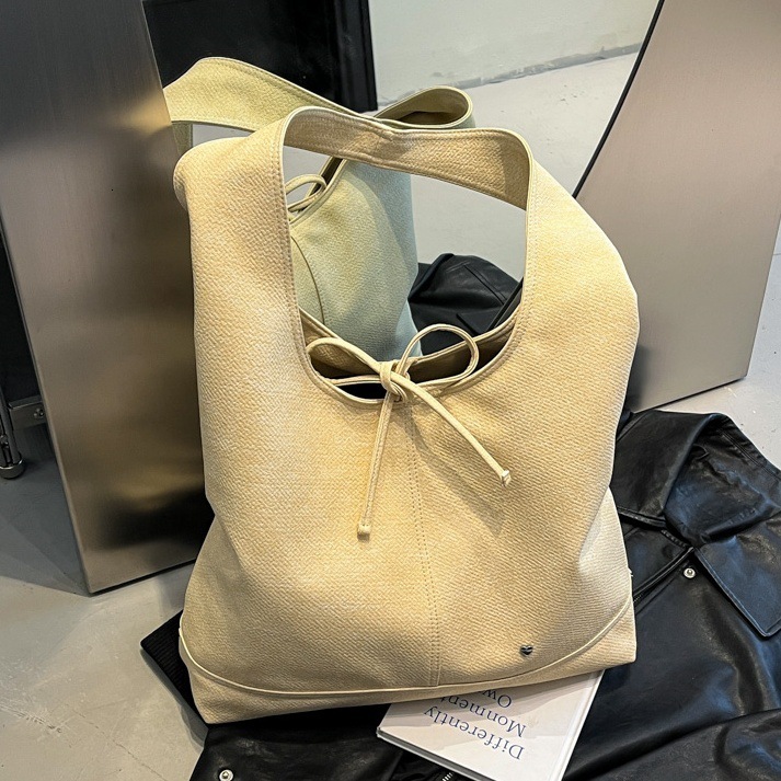 designer High-end 2025 New Korean Style Niche Women's Bag Versatile French Style Bowknot Large Capacity Shoulder Underarm Tote Bag