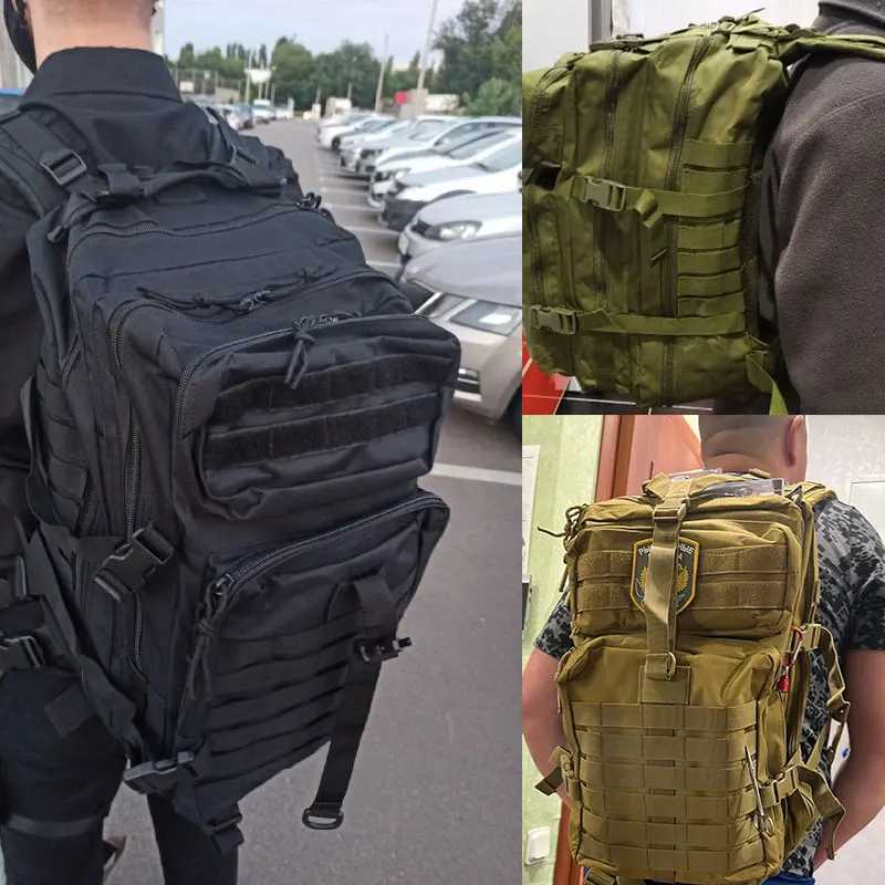 Large Capacity Waterproof Tactical Backpack for Men 3P Softback Outdoor Bug Rucksack Hiking Camping Hunting Bags 50LW250603
