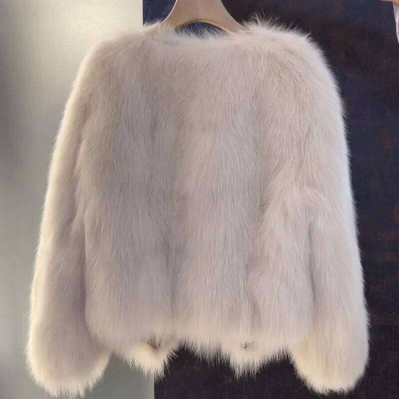 Formal Eco-Friendly Jackets Women Outwear 2025 Autumn Winter New Coat Female Fashion Loose Long-Sleeved Fur Jacket