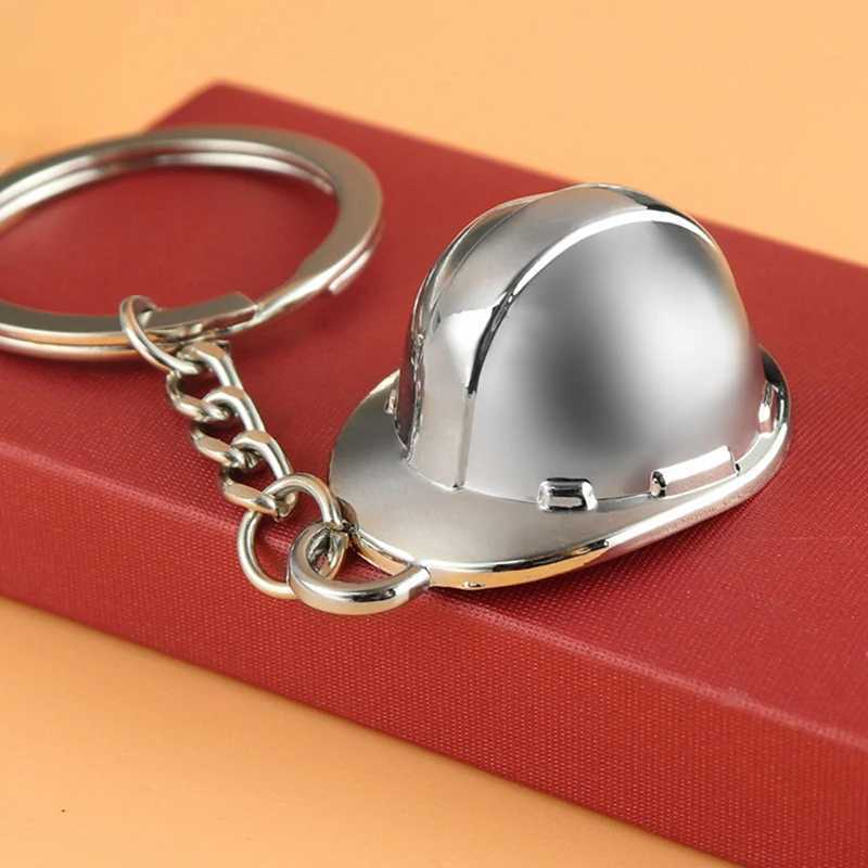 Mini Simulation Metal Hard Hat Keychain Event Holiday Creative Keyring Key Chain Jewelry Gift M250604