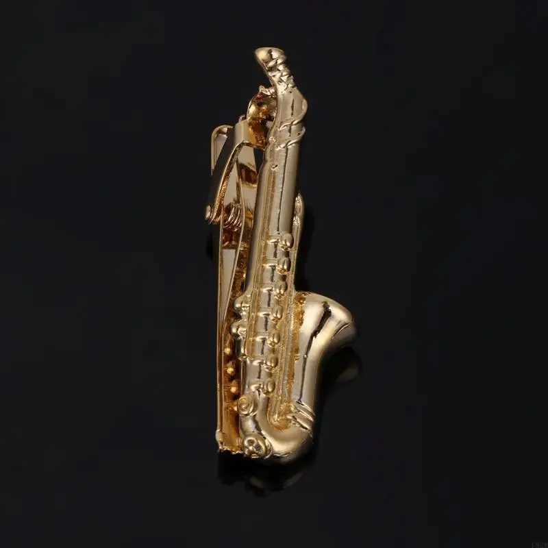 Saxophone Men Tie Clip Bar Necktie Pin Clasp Clamp Wedding Charm for Creative Gift W250604