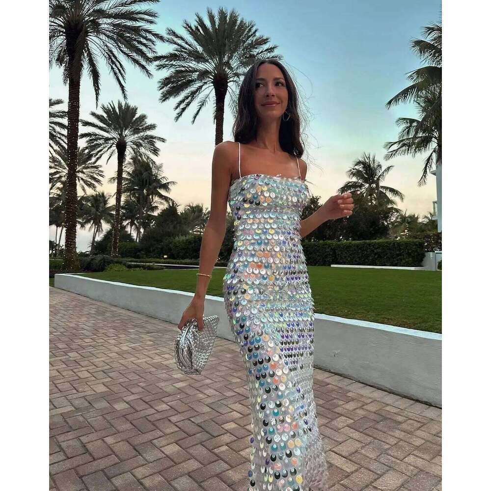 Fashionable Sexy Spicy Girl Beaded Irregular Dresses Women Vestidos De Fiesta Mujer Sequin Colorful Summer Boho Dress