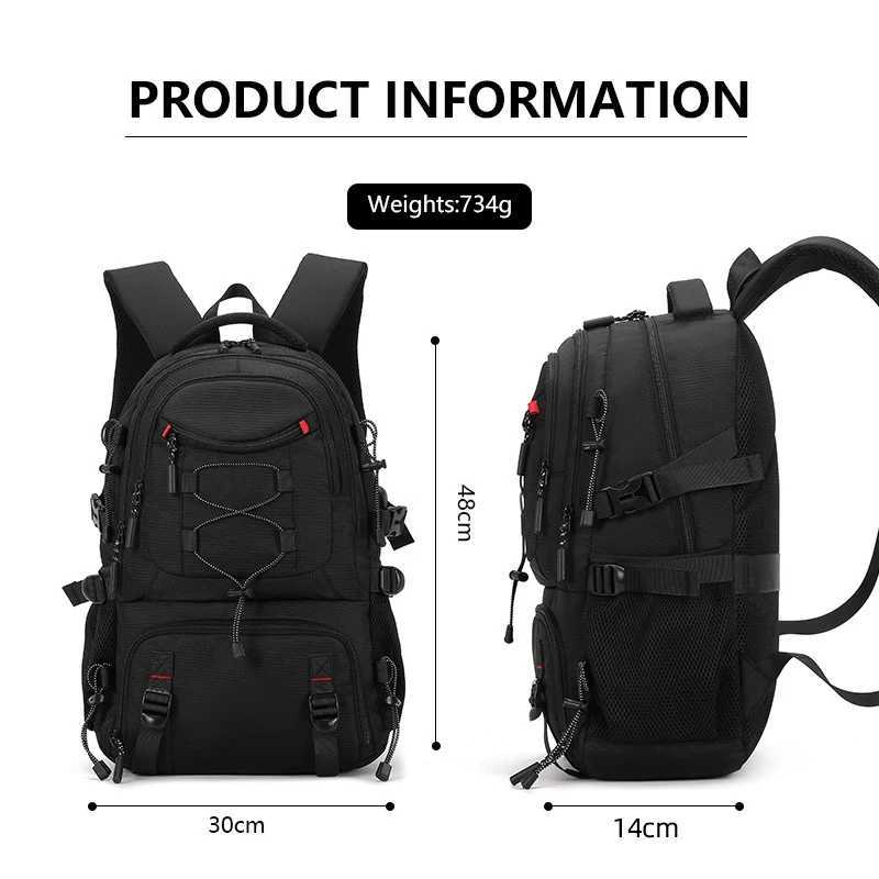 USB Climbing Backpack with Shoes Pack Lightweight Travel Laptop Rucksack Outdoor Camping Hiking Knapsack Sport Luggage Schoolbag W250603