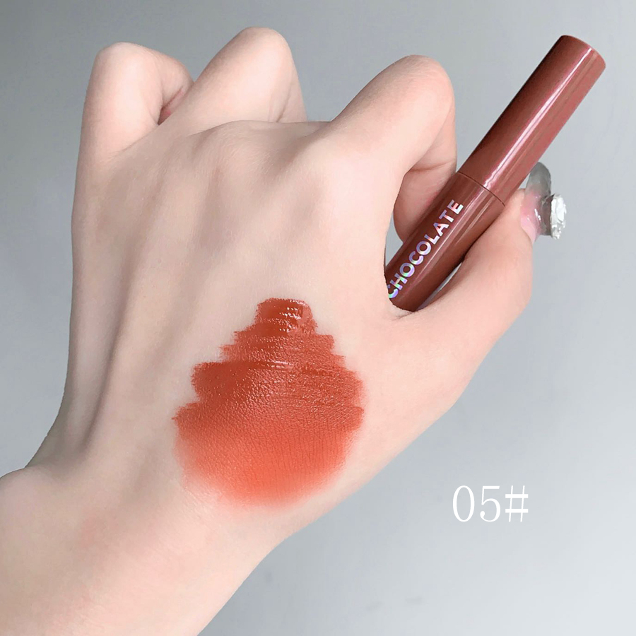 5pcs Chocolate Lip Glaze Set Matte Velvet Long Lasting Liquid Lipstick for Everyday Lip Gloss DH1005
