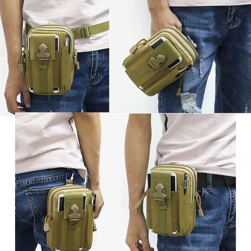 Outdoor Men Waist Pack Bum Bag Pouch Waterproof Waist Bag Sport Hunting Belt Nylon Mobile Phone Bags Travel Tools Mens Bags W250604