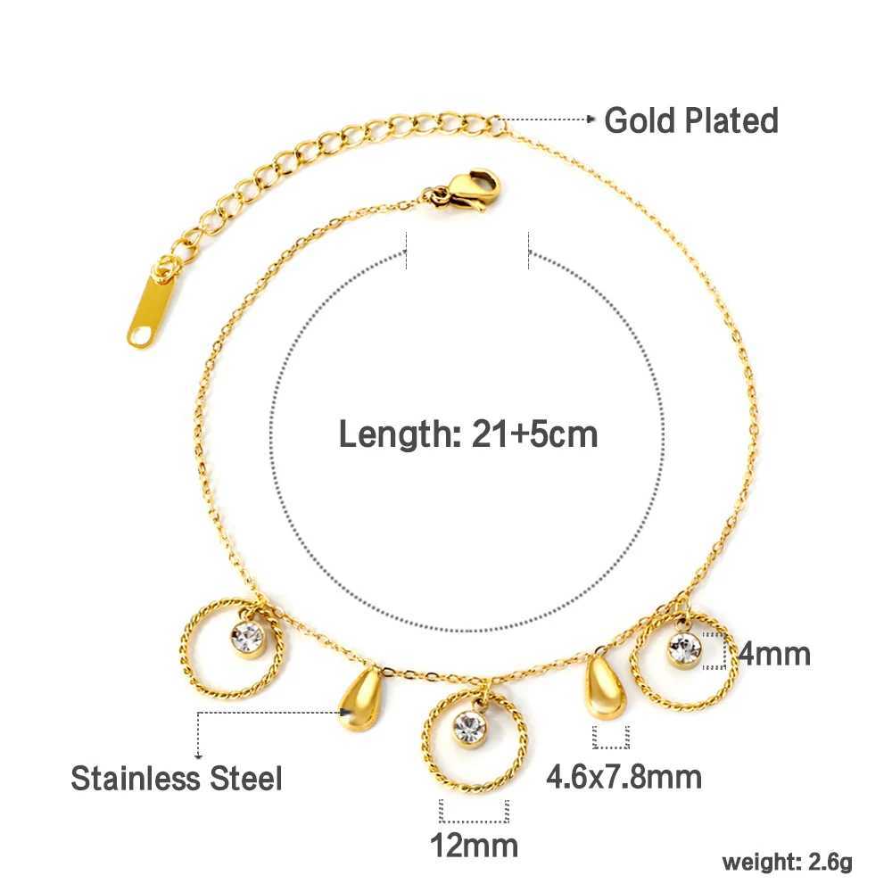 LUXUSTEEL New Cross Pearl Charm Anklets for Women Summer Beach Accessories Stainless Steel Waterproof Golden Color Leg Bracelets W250604
