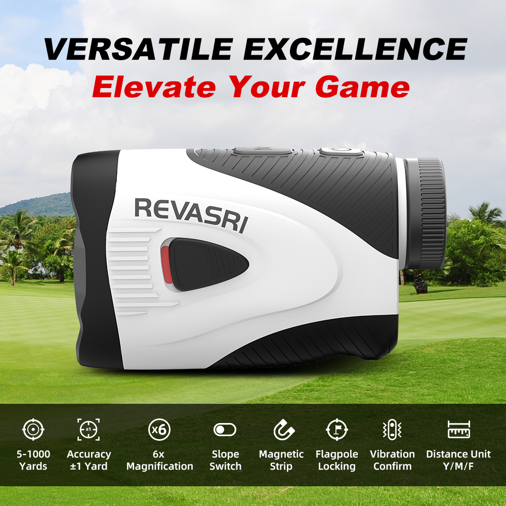 REVASRI Golf Rangefinder with Slope Switch, 1090 Yards Laser Range Finder with Flag Locking Vibration, 6X Magnification Monocular and USB-C Rechargeab