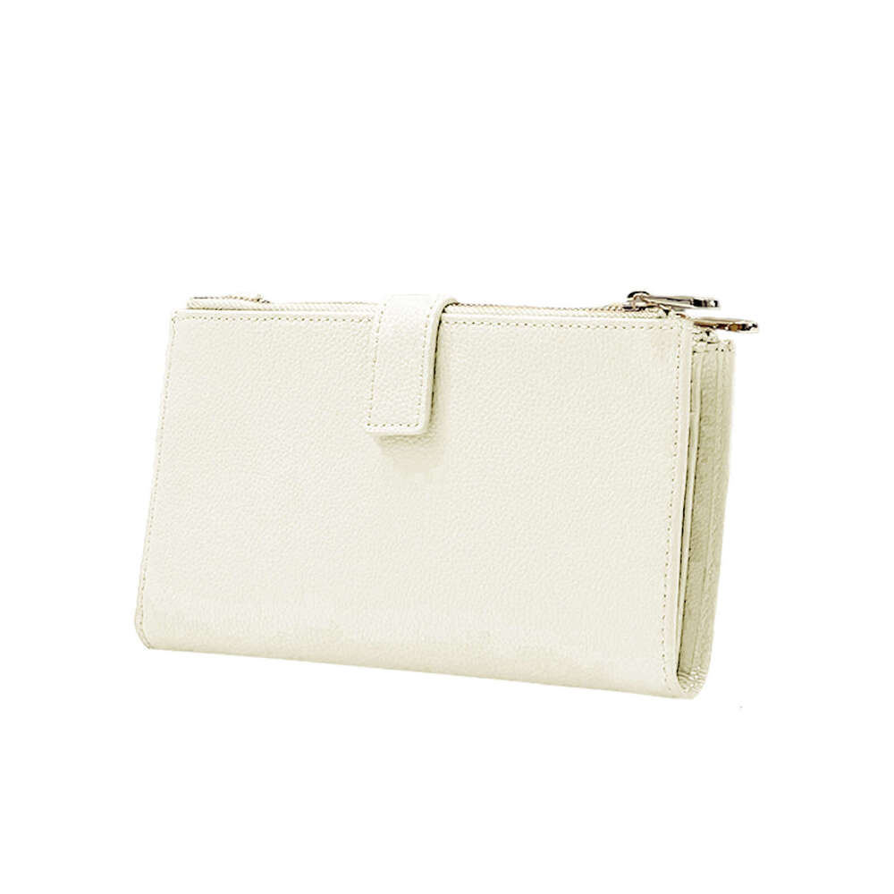 Long Women's Genuine Leather Multi-Card Slot Large Capacity Real Top Layer Cowhide Chain Card Holder Wallet