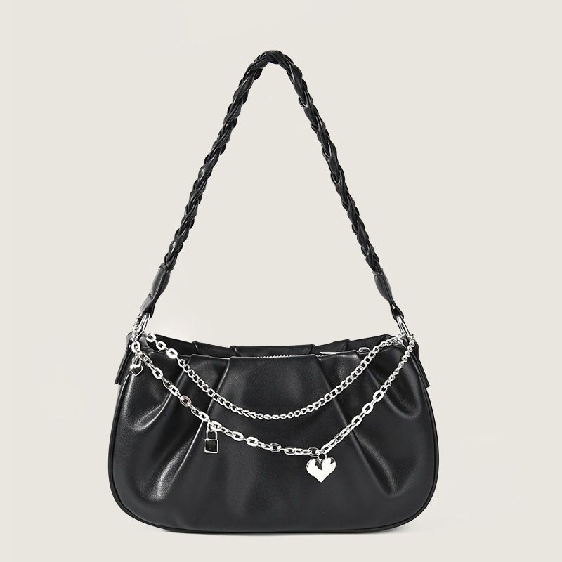 Women s Designer fashion Wrinkle fashion Personalized Bag Handbag Simple Multi functional Fashion Zipper Chain Underarm Bag Shoulder Bag