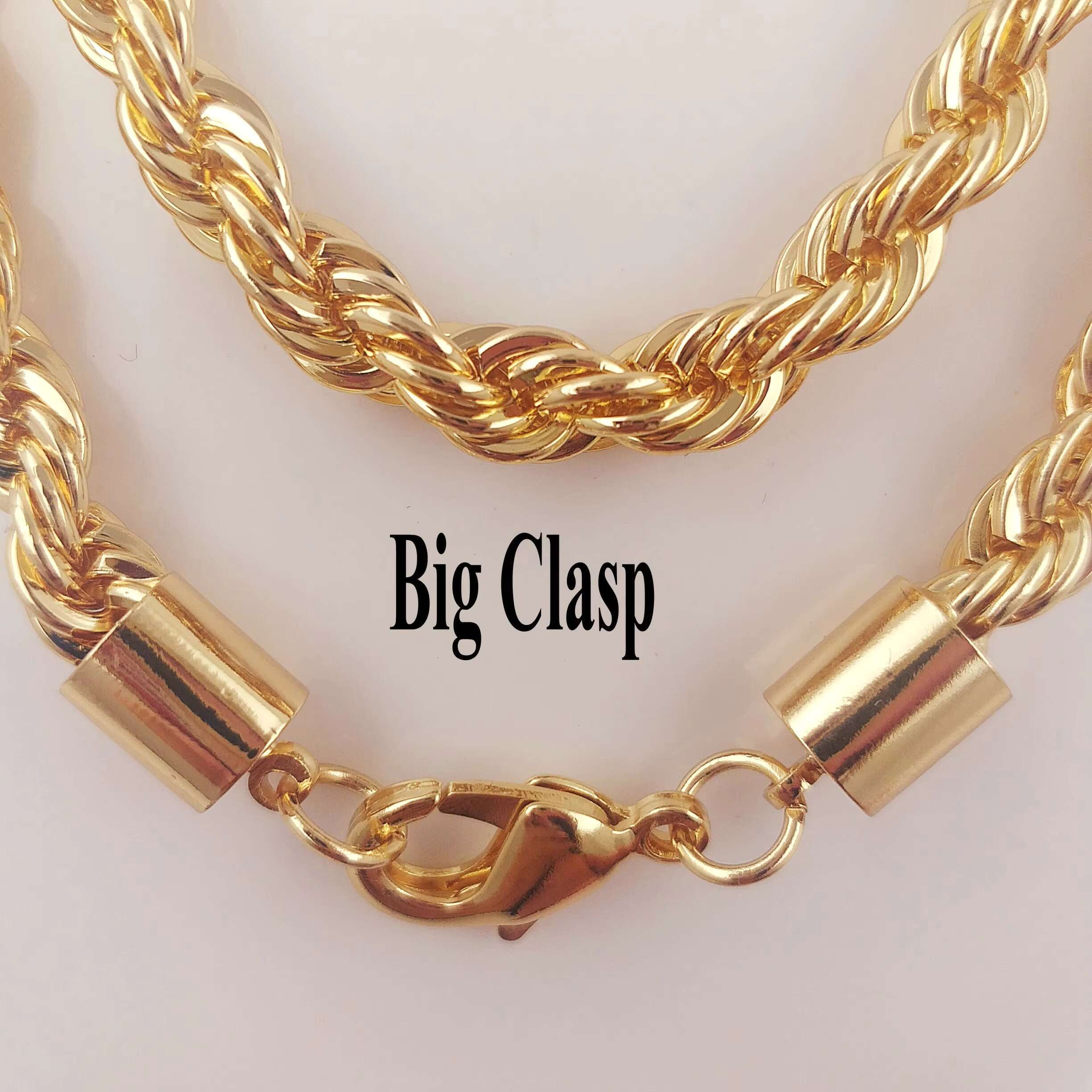 10mm 8mm 7mm 5mm Thick Rope Chain Gold Filled Necklace Chunky Hip Hop Jewelry PVD Gold Silver Plating Gift for Men Boy Kid Women