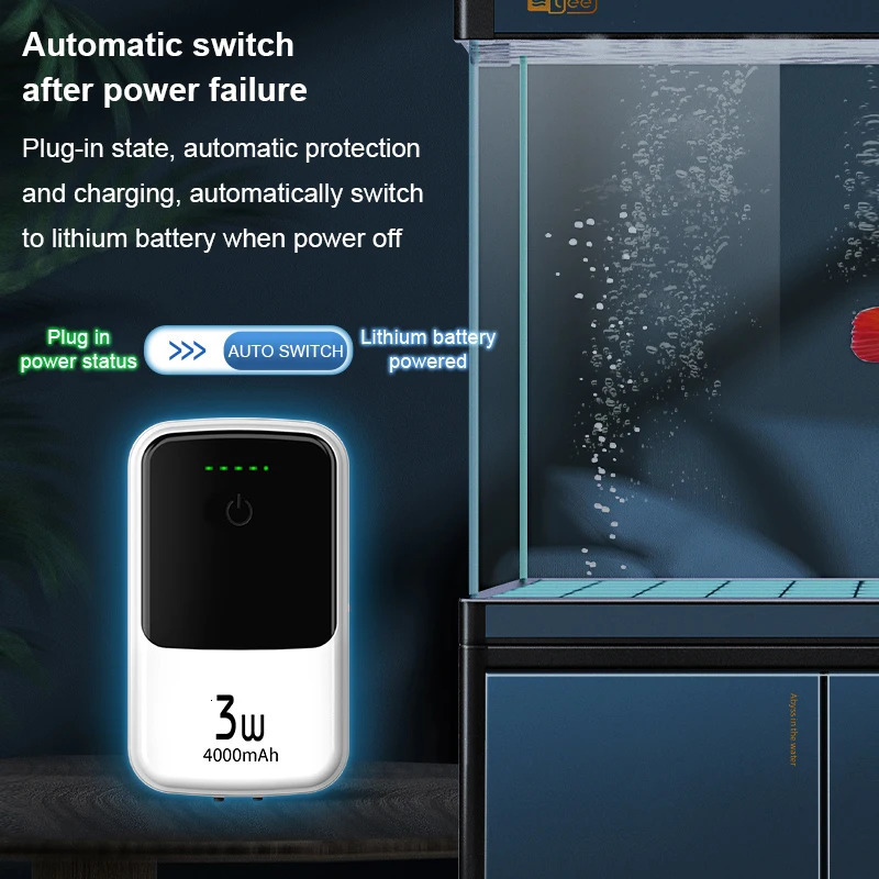 Ultra-quiet Aquarium USB Charging Oxygen Pump Air Compressor Fish Tank Oxygen Pump Single Double Outlet with Check 250604