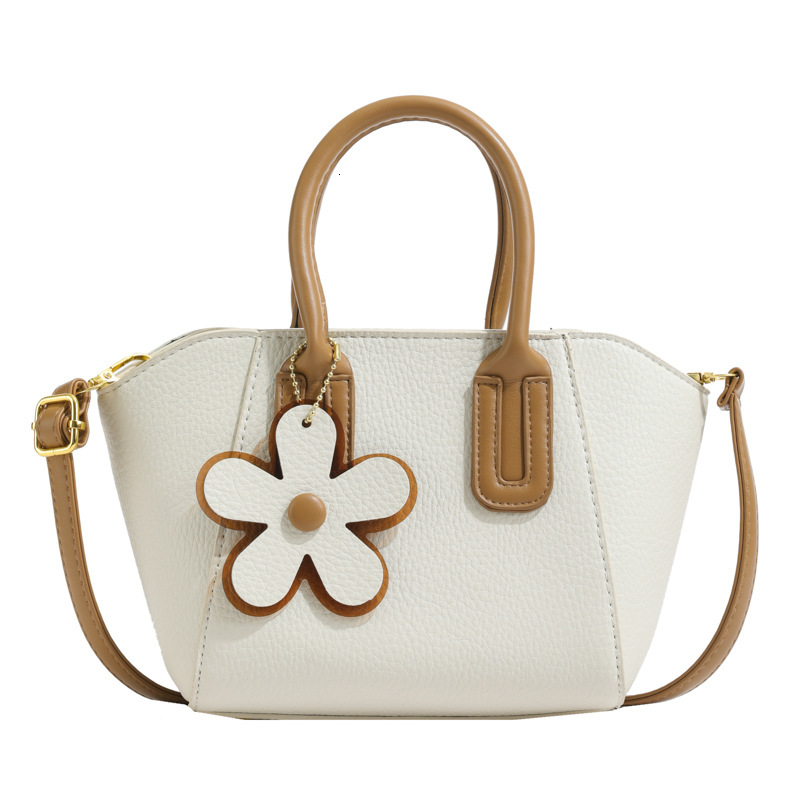 designer Textured Handbag Korean Style New Simple Fashion Flower Bucket Bag Single Shoulder Crossbody Bag Pendant Mini Cute