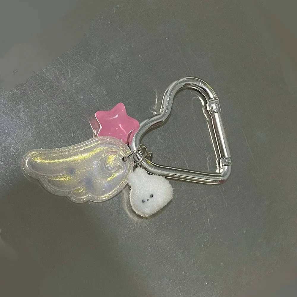 New Y2K Japanese Magical Girl Star Keychain Wing Rabbit Bag Pendant For Anime Lovers Backpack Decoration Accessories Car Keyring W250604