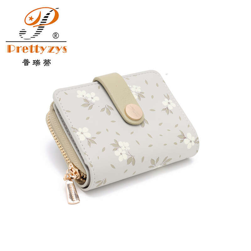 Pretty Style Korean Fashion Printed Zipper Buckle Accordion Multi-Card Slot Student Wallet Women's Purse