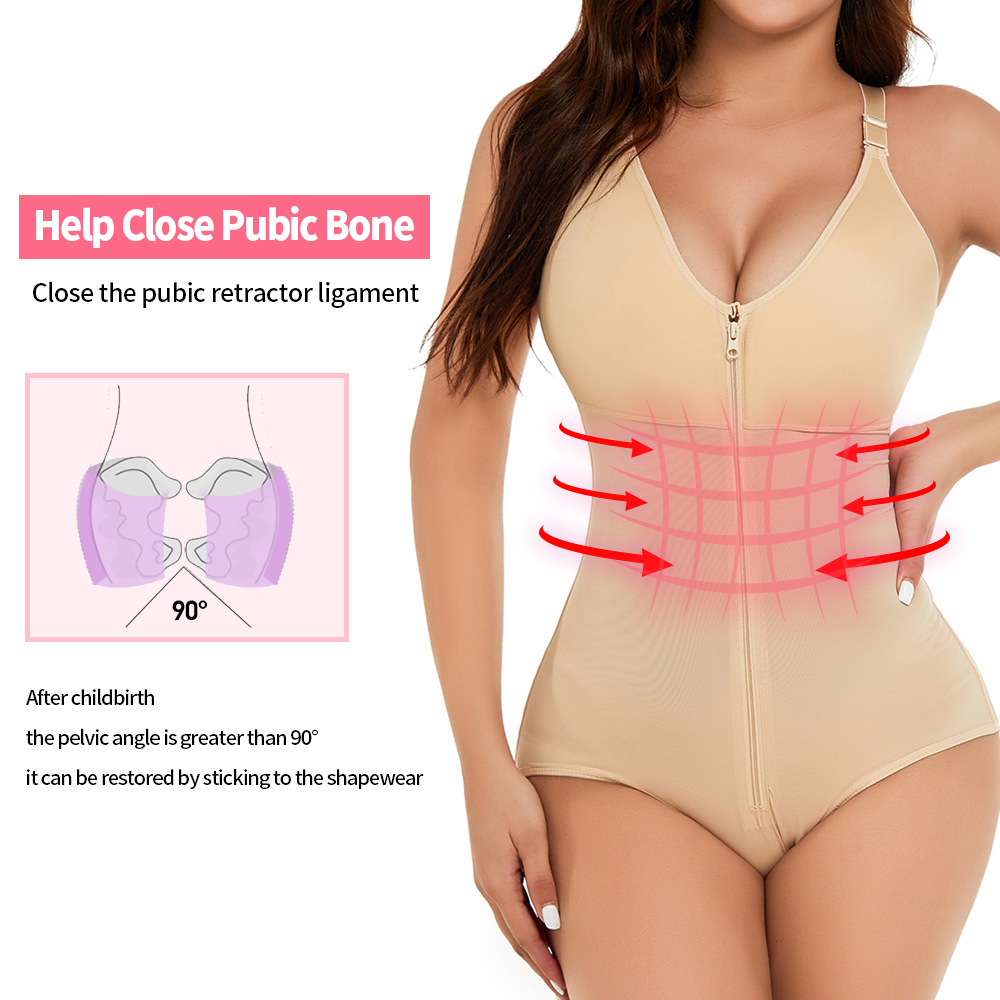 Seamless Waist Trainer Postpartum Shapewear Bodysuit Slimming Body Shaper Flat GirdleHip Enhancer Corset Garments After Liposuction Women's Colom