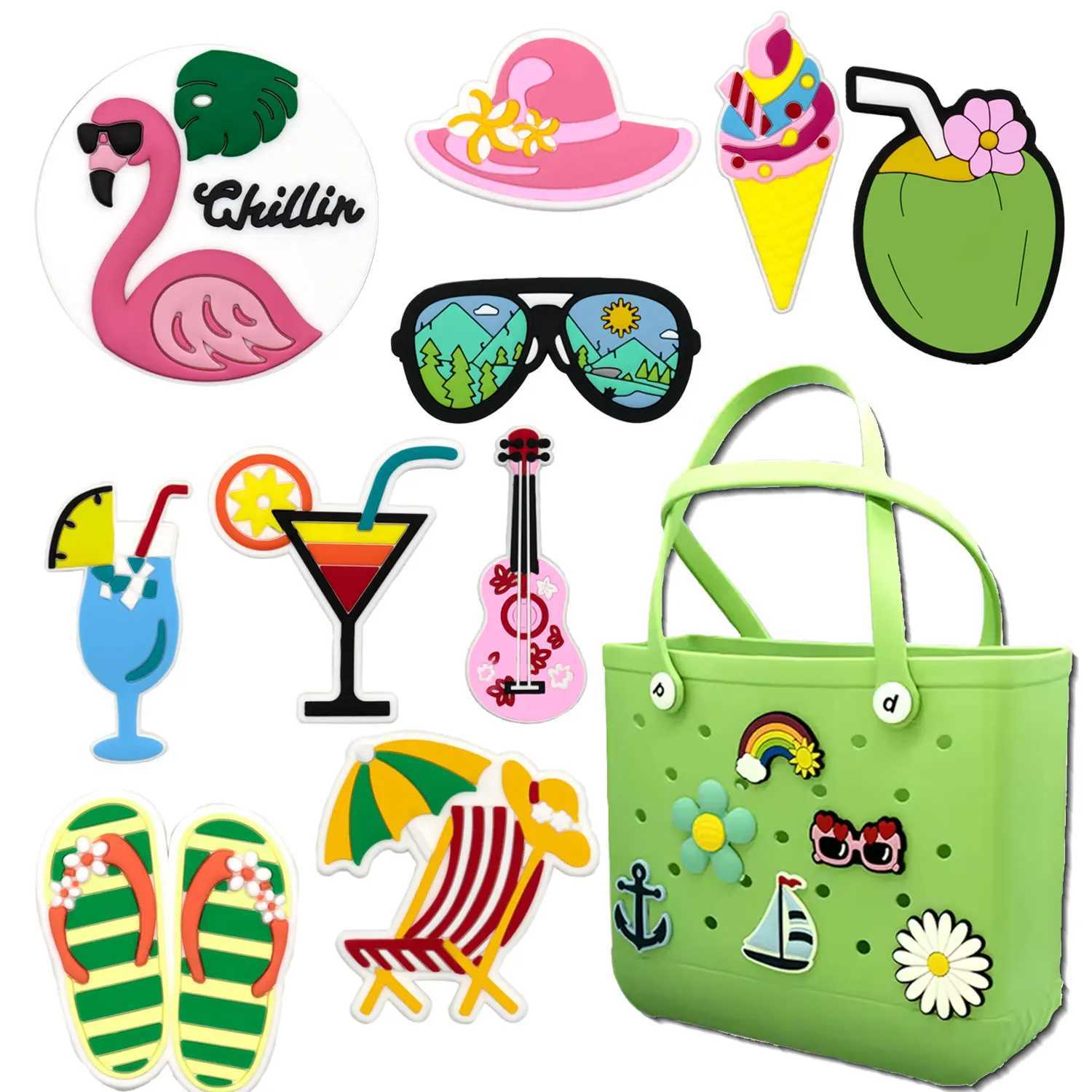 1pcs Coconut Ice Cream Drink Charms For Beach Bag Accessories Hat Glasses Handbag Decoration Flip Flops Tote Bag Accessories W250604