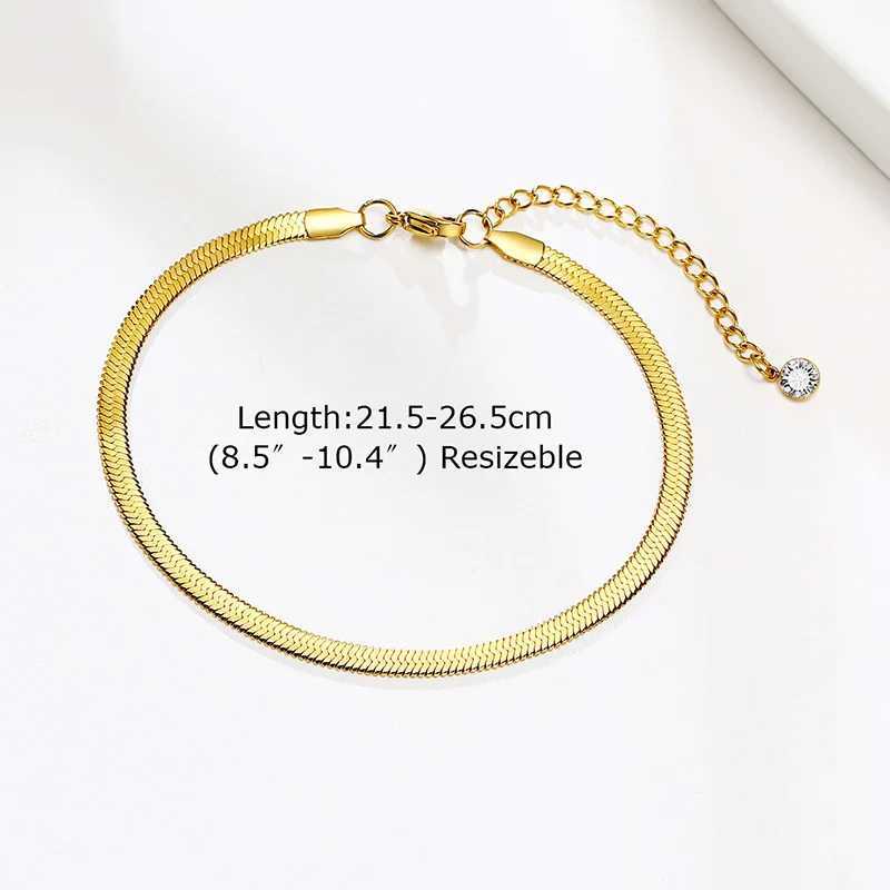 Anti Allergy Stainless Steel Women Snake Chain Anklets Summer Ocean Beach Ankle Foot Leg Bracelet Mother Daughter Gift Jewelry W250604