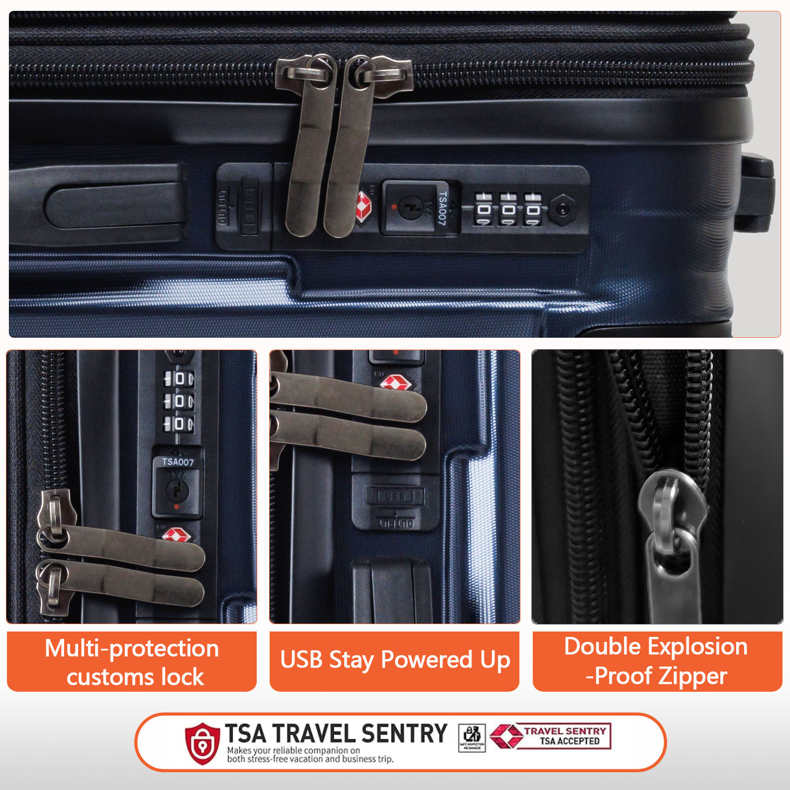 24-inch Expandable ABS Hardshell Luggage with TSA Lock & Corner Protectors | Durable Suitcase for Business & Personal Travel