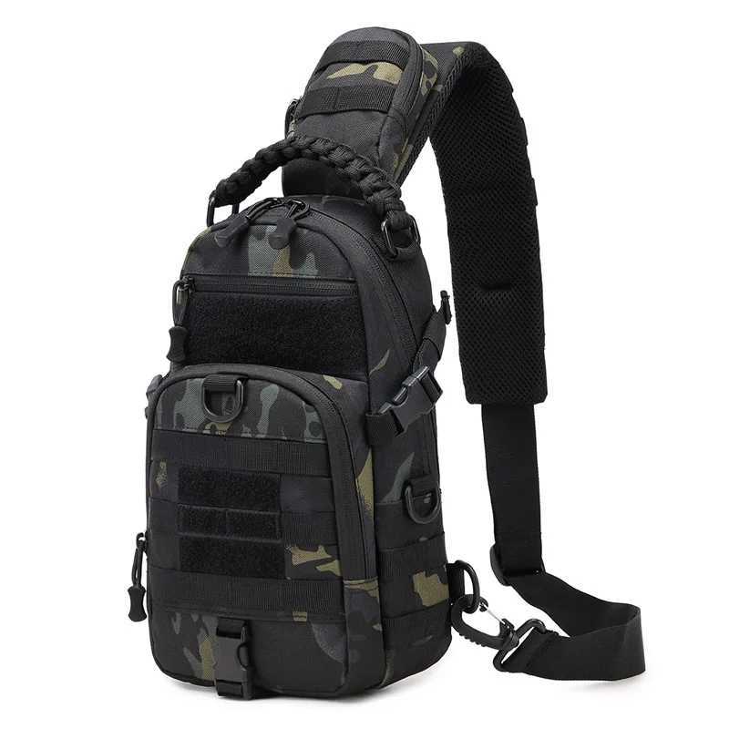 Tactical Chest Bag for Men Waterproof Camping Shoulder Outdoor Hiking Climbing Cycling Crossbody Bag Sling EDC Fanny Pack W250603
