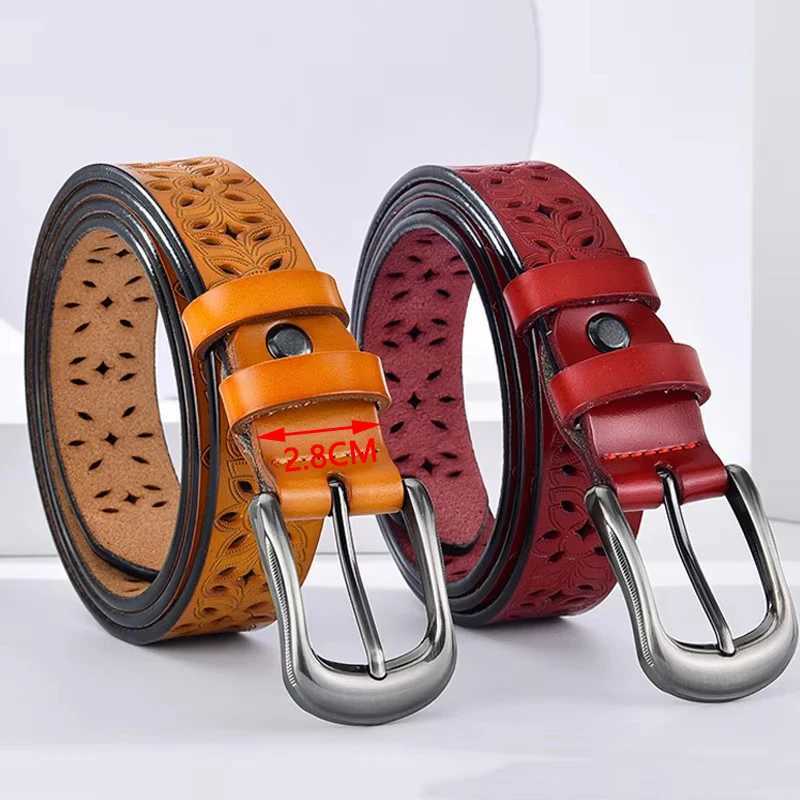 New Fashion Hollow Pattern Belt Ladies Trendy Waistband Genuine Woman Belt Classic Pin Buckle Imitation Leather Strap Skirt W250604