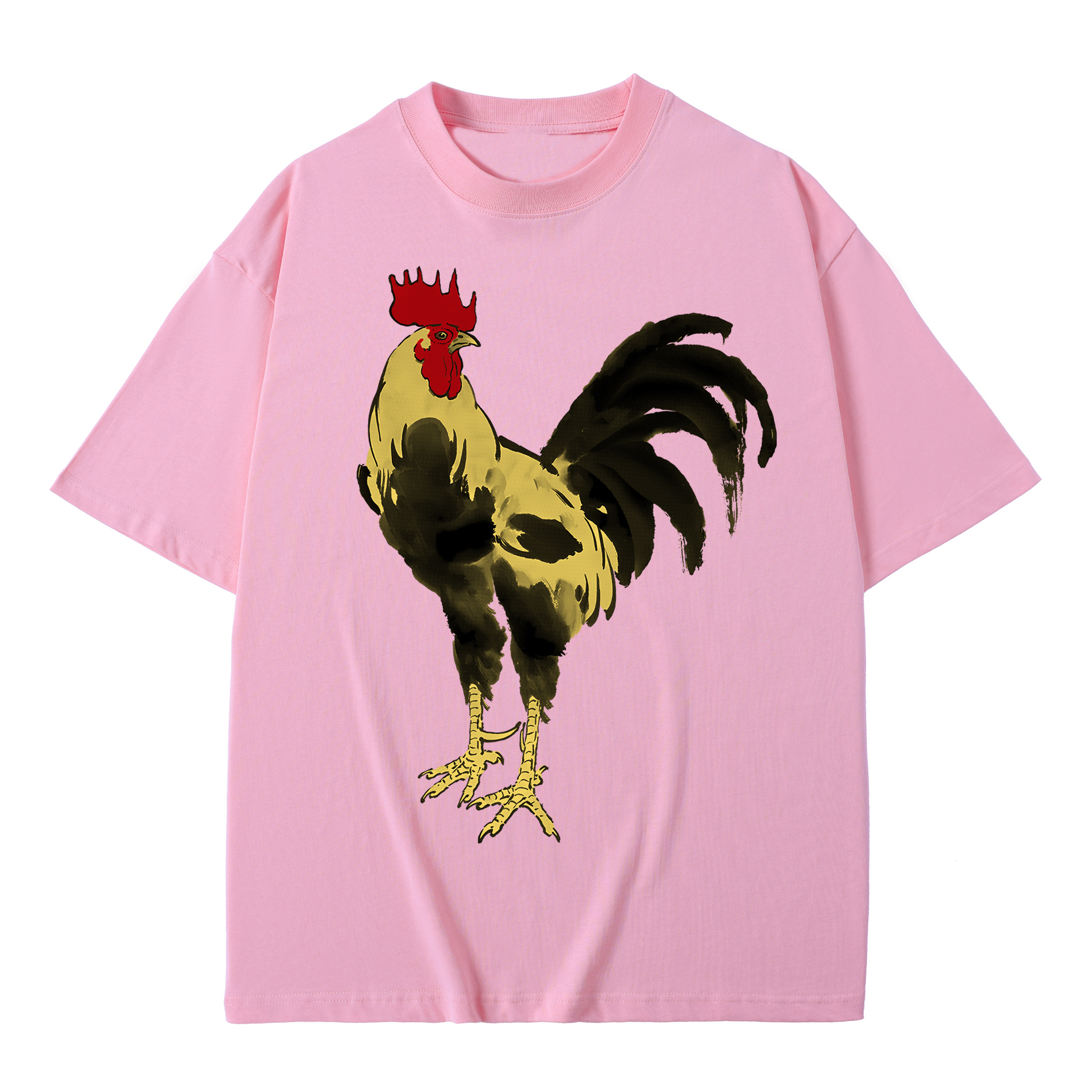 T-shirt men's top designer cotton T-shirt Silver the golden rooster short sleeved clothing high-quality fashionable T-shirt BROADTRUE