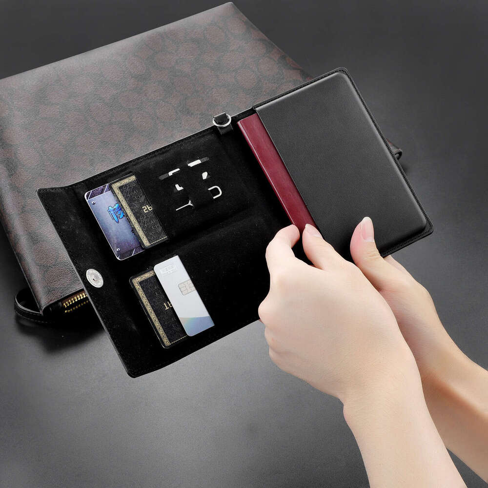 Leather Document Card RFID Anti-theft Multi-functional Case Travel Ticket Holder Passport Cover
