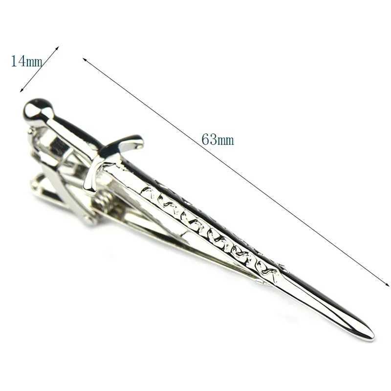 Metal Tie Clips Mens Gifts Daily Accessories Personality Simple Novelty Gun-Black Big Sword High-quality Necktie Clip W250604