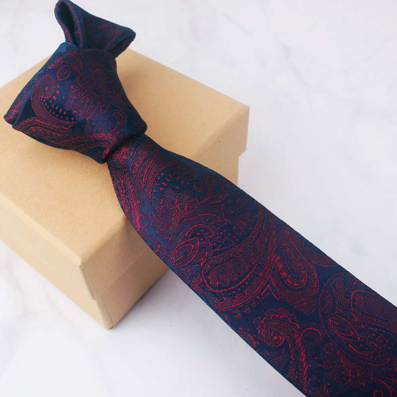 6cm mens tie 8cm handknotted paisley striped cashew red black blue business formal highend feel