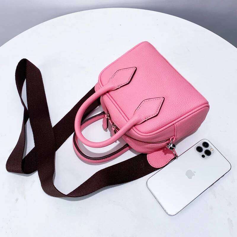 Women's Bags Designer Women's Wear Free Custom Initials Genuine Leather Boston Bags For Women Designer Handbags Purses New In Natural Cowhid