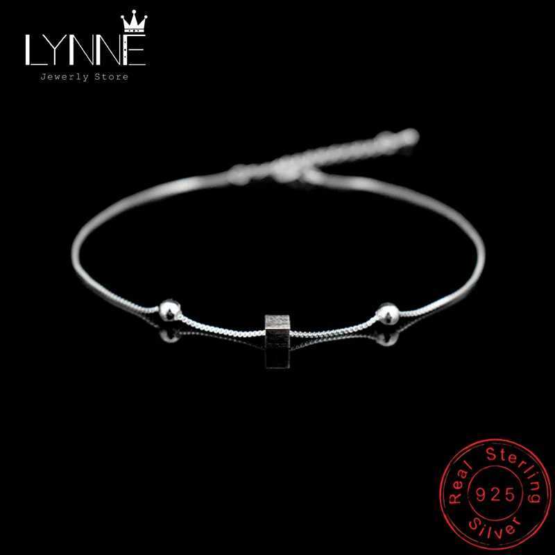 New Fashion Star Square Bead Pendant Anklets 925 Sterling Silver Simple Exquisite Summer Foot Chain Bracelets Women Jewelry Gift W250604