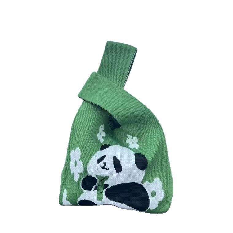 2025 Tote Travel National Treasure Series Knitted Bag Cute Handbag Panda Product