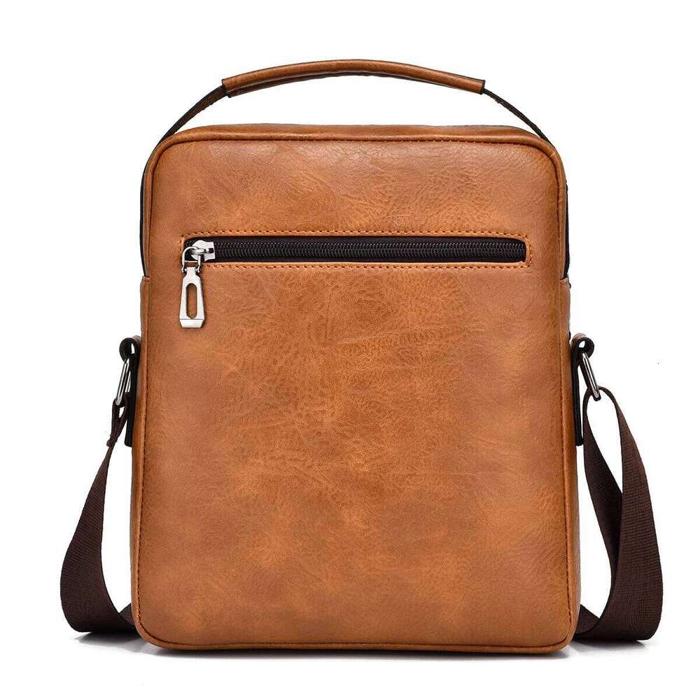 2024 New Brand Crossbody Leather Shoulder Bag For Men Handbags Brown Business Large Capacity Messenger Side Bags